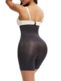 GAINES BLACK UNDER BUST SEAMLESS PANTY SHEER MESH ABDOMINAL CONTROL